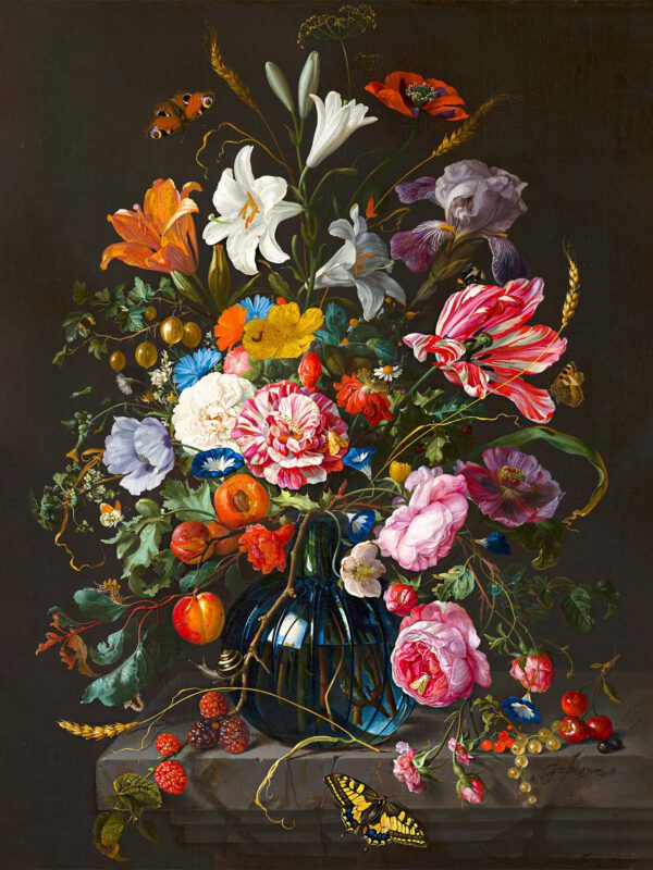 dutch masters painters flower by Jan Davidsz de Heem - Vase of Flowers (1670)